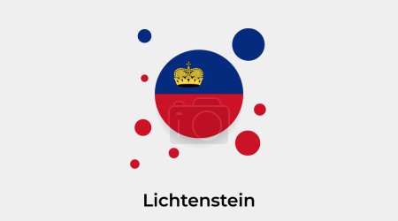 Illustration for Lichtenstein flag bubble circle round shape icon colorful vector illustration - Royalty Free Image