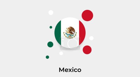 Ilustración de México bandera burbuja círculo forma redonda icono colorido vector ilustración - Imagen libre de derechos