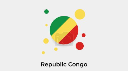 Ilustración de República Congo bandera burbuja círculo forma redonda icono colorido vector ilustración - Imagen libre de derechos