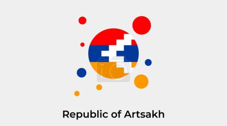 Ilustración de República de Artsaj bandera burbuja círculo redondo forma icono colorido vector ilustración - Imagen libre de derechos
