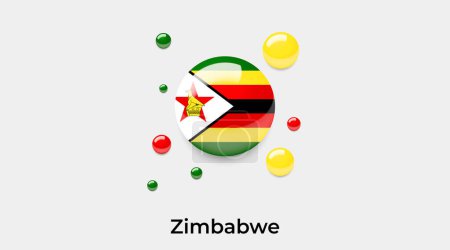 Illustration for Zimbabwe flag bubble circle round shape icon colorful vector illustration - Royalty Free Image