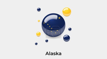 Illustration for Alaska flag bubble circle round shape icon colorful vector illustration - Royalty Free Image