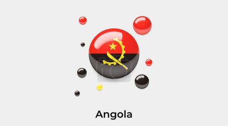 Illustration for Angola flag bubble circle round shape icon colorful vector illustration - Royalty Free Image