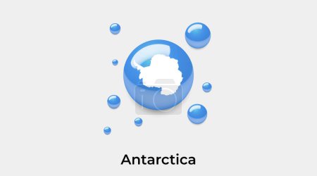Ilustración de Antártida bandera burbuja círculo redondo forma icono colorido vector ilustración - Imagen libre de derechos
