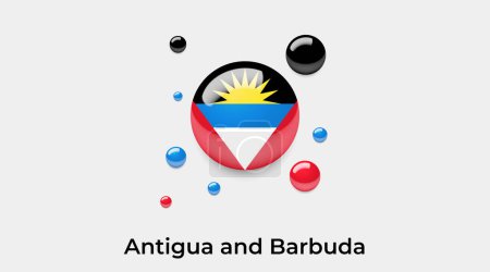Illustration for Antigua and Barbuda flag bubble circle round shape icon colorful vector illustration - Royalty Free Image