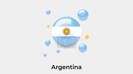 Illustration for Argentina flag bubble circle round shape icon colorful vector illustration - Royalty Free Image