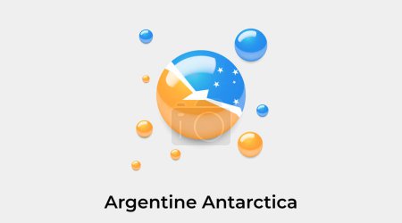 Illustration for Argentine Antarctica flag bubble circle round shape icon colorful vector illustration - Royalty Free Image