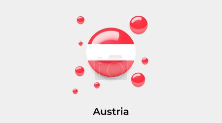 Téléchargez les illustrations : Autriche drapeau bulle cercle forme ronde icône vectoriel coloré illustration - en licence libre de droit