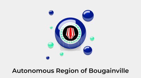 Illustration for Autonomous Region of Bougainville flag bubble circle round shape icon colorful vector illustration - Royalty Free Image