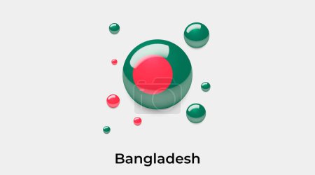 Ilustración de Bandera de Bangladesh burbuja círculo redondo forma icono colorido vector ilustración - Imagen libre de derechos