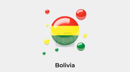Illustration for Bolivia flag bubble circle round shape icon colorful vector illustration - Royalty Free Image