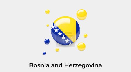 Téléchargez les illustrations : Bosnie-Herzégovine drapeau bulle cercle forme ronde icône vectoriel coloré illustration - en licence libre de droit