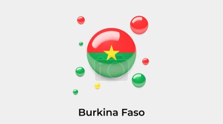 Illustration for Burkina Faso flag bubble circle round shape icon colorful vector illustration - Royalty Free Image