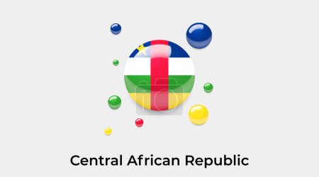 Illustration for Central African Republic flag bubble circle round shape icon colorful vector illustration - Royalty Free Image