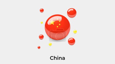 Illustration for China flag bubble circle round shape icon colorful vector illustration - Royalty Free Image
