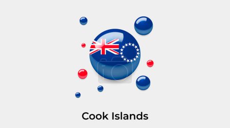 Illustration for Cook Islands flag bubble circle round shape icon colorful vector illustration - Royalty Free Image