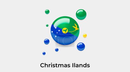 Illustration for Christmas Ilands flag bubble circle round shape icon colorful vector illustration - Royalty Free Image