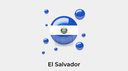 Illustration for El Salvador flag bubble circle round shape icon colorful vector illustration - Royalty Free Image