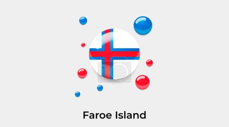 Illustration for Faroe Island flag bubble circle round shape icon colorful vector illustration - Royalty Free Image