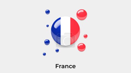Illustration for France flag bubble circle round shape icon colorful vector illustration - Royalty Free Image