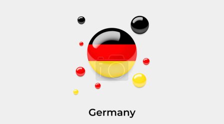 Téléchargez les illustrations : Allemagne drapeau bulle cercle forme ronde icône vectoriel coloré illustration - en licence libre de droit