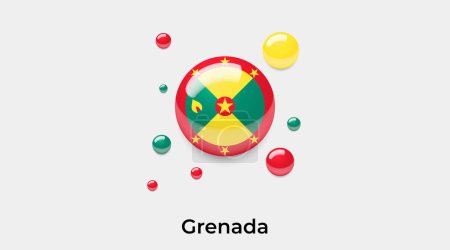 Illustration for Grenada flag bubble circle round shape icon colorful vector illustration - Royalty Free Image