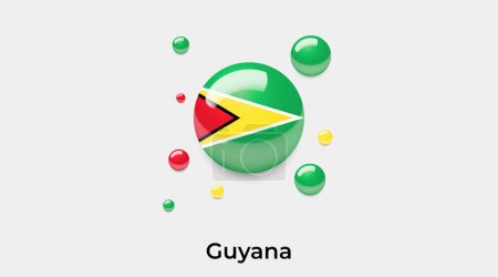 Illustration for Guyana flag bubble circle round shape icon colorful vector illustration - Royalty Free Image