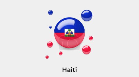 Illustration for Haiti flag bubble circle round shape icon colorful vector illustration - Royalty Free Image