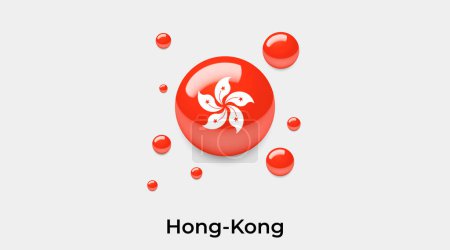 Illustration for Hong Kong flag bubble circle round shape icon colorful vector illustration - Royalty Free Image