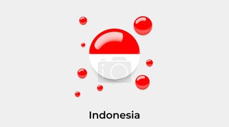 Illustration for Indonesia flag bubble circle round shape icon colorful vector illustration - Royalty Free Image