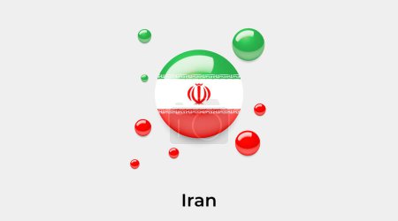 Illustration for Iran flag bubble circle round shape icon colorful vector illustration - Royalty Free Image