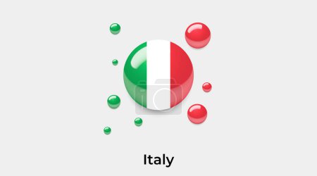 Téléchargez les illustrations : Italie drapeau bulle cercle forme ronde icône vectoriel coloré illustration - en licence libre de droit