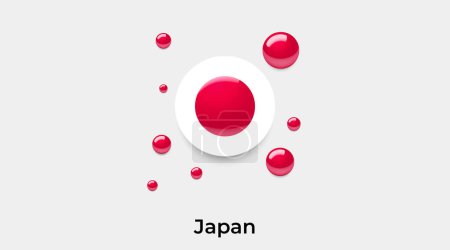 Illustration for Japan flag bubble circle round shape icon colorful vector illustration - Royalty Free Image