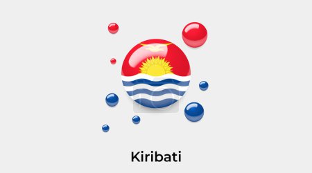Ilustración de Kiribati bandera burbuja círculo forma redonda icono colorido vector ilustración - Imagen libre de derechos