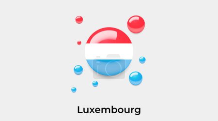 Illustration for Luxembourg flag bubble circle round shape icon colorful vector illustration - Royalty Free Image