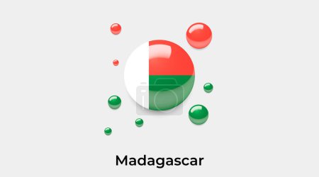 Illustration for Madagascar flag bubble circle round shape icon colorful vector illustration - Royalty Free Image
