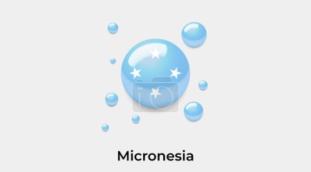 Ilustración de Micronesia bandera burbuja círculo forma redonda icono colorido vector ilustración - Imagen libre de derechos