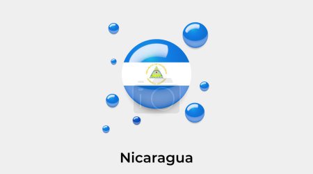 Ilustración de Bandera de Nicaragua burbuja círculo forma redonda icono vector colorido ilustración - Imagen libre de derechos