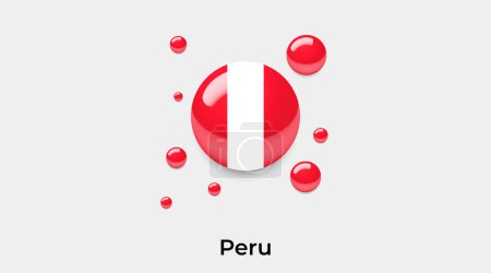 Illustration for Peru flag bubble circle round shape icon colorful vector illustration - Royalty Free Image
