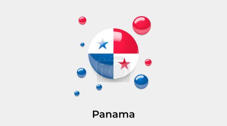 Ilustración de Bandera de Panamá burbuja círculo forma redonda icono vector colorido ilustración - Imagen libre de derechos