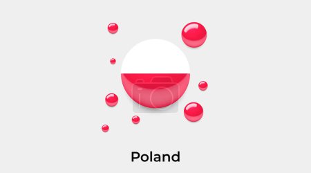 Illustration for Poland flag bubble circle round shape icon colorful vector illustration - Royalty Free Image