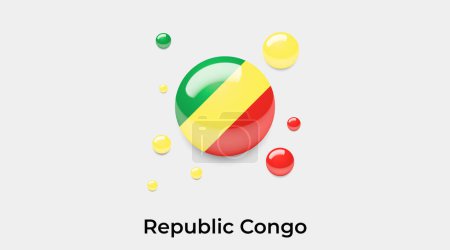 Illustration for Republic Congo flag bubble circle round shape icon colorful vector illustration - Royalty Free Image