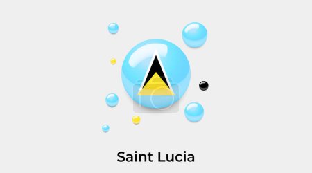 Illustration for Saint Lucia flag bubble circle round shape icon colorful vector illustration - Royalty Free Image