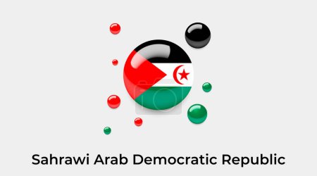 Téléchargez les illustrations : Drapeau République arabe sahraouie démocratique bulle cercle forme ronde icône illustration vectorielle colorée - en licence libre de droit