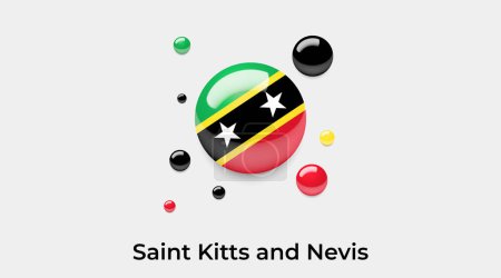 Illustration for Saint Kitts and Nevis flag bubble circle round shape icon colorful vector illustration - Royalty Free Image