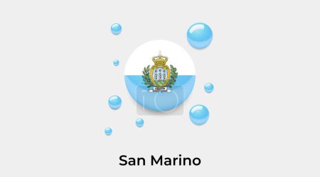 Ilustración de Bandera de San Marino burbuja círculo redondo forma icono colorido vector ilustración - Imagen libre de derechos