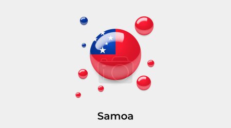 Illustration for Samoa flag bubble circle round shape icon colorful vector illustration - Royalty Free Image