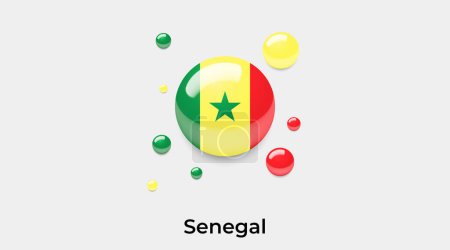 Illustration for Senegal flag bubble circle round shape icon colorful vector illustration - Royalty Free Image