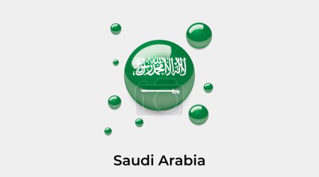 Illustration for Saudi Arabia flag bubble circle round shape icon colorful vector illustration - Royalty Free Image