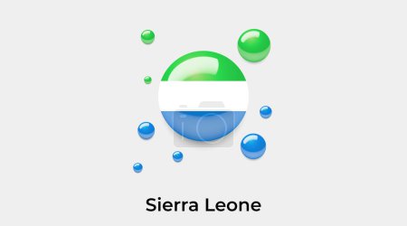 Téléchargez les illustrations : Sierra Leone drapeau bulle cercle forme ronde icône vectoriel coloré illustration - en licence libre de droit